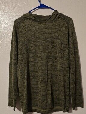 ZYIA Active Men's Army Performance Hoodie Size S - Heathered Olive Green